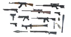Ak47 Bat Glock Grenade Knife M4 Molotov Pumpshot Shotgun Uzi  Low-poly 3D model