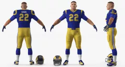 American Football Player Los Angeles Rams Fur 3D model
