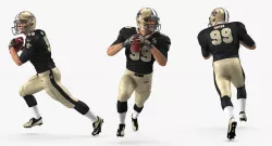 American Football Player New Orleans Saints Running Pose 3D model