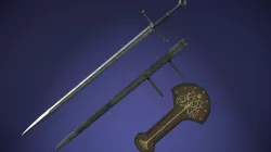 Anduril sword from LOTR with scabbard band and stand Low-poly 3D model