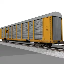 Autorack Train Car - GT Gold 3D model
