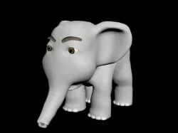 Baby Elephant Cartoon - Max - Rigged 3D model