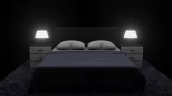 Bed with Drawers Low-poly 3D model