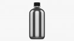 Bottle with cap metal medium 3D model
