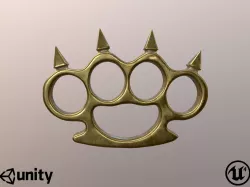 Brass knuckles game ready Low-poly 3D model