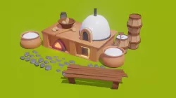 Bread Oven Low-poly 3D model