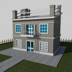 Cartoon Building Low-poly 3D model