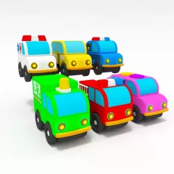Cartoon trucks pack Low-poly 3D model