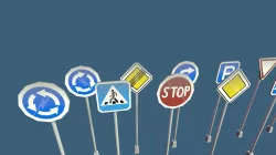 Casual road sings Low-poly 3D model