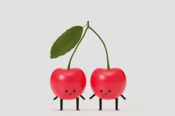 Cherry Fruits Cartoon Character Low-poly 3D model Low-poly 3D model