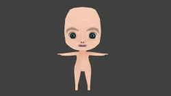 Chibi anime Low-poly 3D model