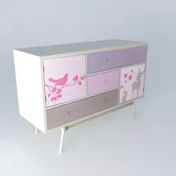 Child vintage dresser CASSANDRA houses the world 3D model