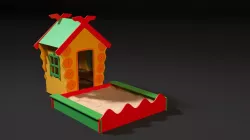 Childrens playhouse with a sandbox 3D model