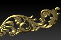 Classic  of luxurious gold pattern interior  with CNC sculpture 3D model