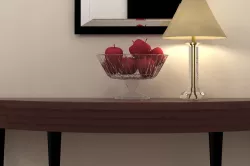 Classic wooden console mirror crystal fruit bowl 3D model