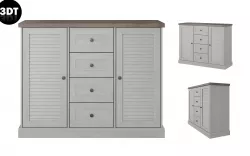Commode 3D model in colonial style oak white Low-poly 3D model