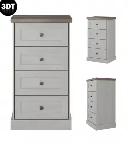 Commode 3D model in colonial style with drawers Low-poly 3D model