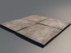 Concrete plates road Low-poly 3D model