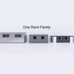 Container - Full parametric Revit Family Low-poly 3D model