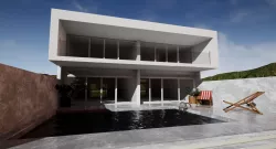 Contemporary Luxury Villa mansion Unreal Engine 4 anim doors Low-poly 3D model