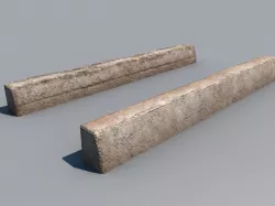 Curb concrete Low-poly 3D model