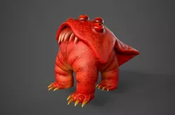 Cute Monster for Games Low-poly 3D model