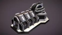 Cybernetic Factory Low-poly 3D model
