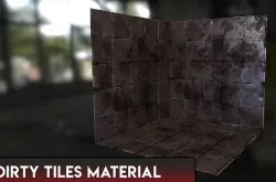 Dirty Tiles Material 3D model