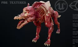 Dog mutant Low-poly 3D model
