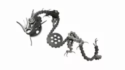 Dragon sculpture from metal parts 3D model