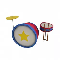 Drums drum set with star 3D model