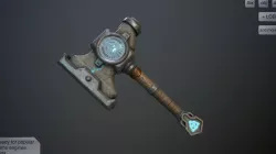 Dwarven blacksmiths hammer with pedestal Low-poly 3D model