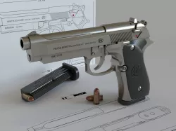 EB - Gun Beretta Low-poly 3D model