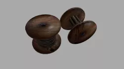 Electrical cable reel vintage Low-poly 3D model