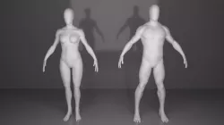 faceless body male and female  3D model