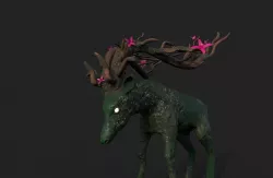 Fantastic Deer  Mystic Low-poly 3D model