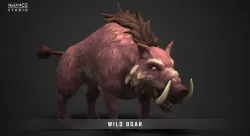 Fantasy Wild Boar Low-poly 3D model