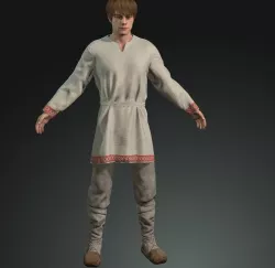 farmer 3d model rigged with face rig Low-poly 3D model