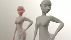 female base model cartoon lowpoly Low-poly 3D model