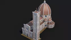 Florence Cathedral Landmark Low-poly 3D model
