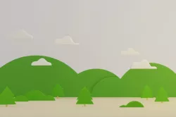 Forest Nature Mountain Scene In Winter Season Low-poly 3D model