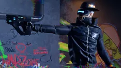 Futuristic cyberpunk assassin character 3D model