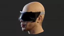 Futuristic scifi cyberpunk goggles - head not included 3D model
