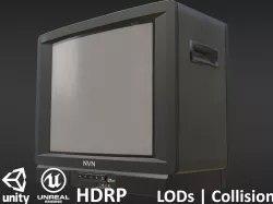 Game-ready Vintage CRT TV 21 inch - Unity - HDRP - UE4 Low-poly 3D model