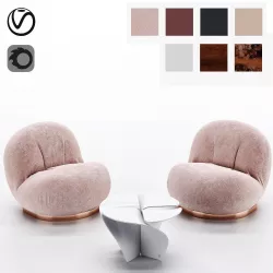 Gubi Pacha Lounge Chair 3D model