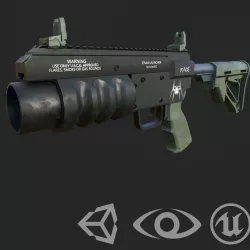 Havoc Grenade Launcher  Low-poly 3D model