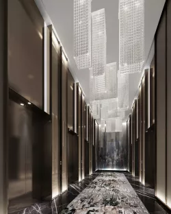 hotel elevator hall 3D model