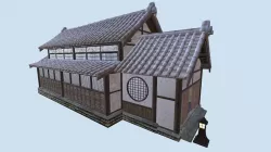 Japanese Dojo PBR  Low-poly 3D model