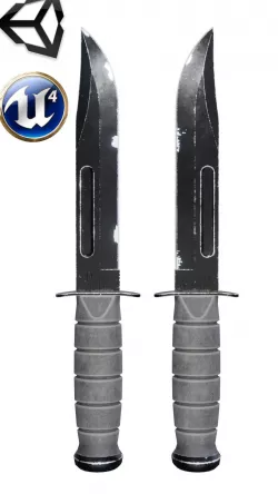 KA-Bar Combat Knife Low-poly 3D model