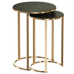 Keya Antique Brass Nesting Accent Tables Crate and Barrel 3D model